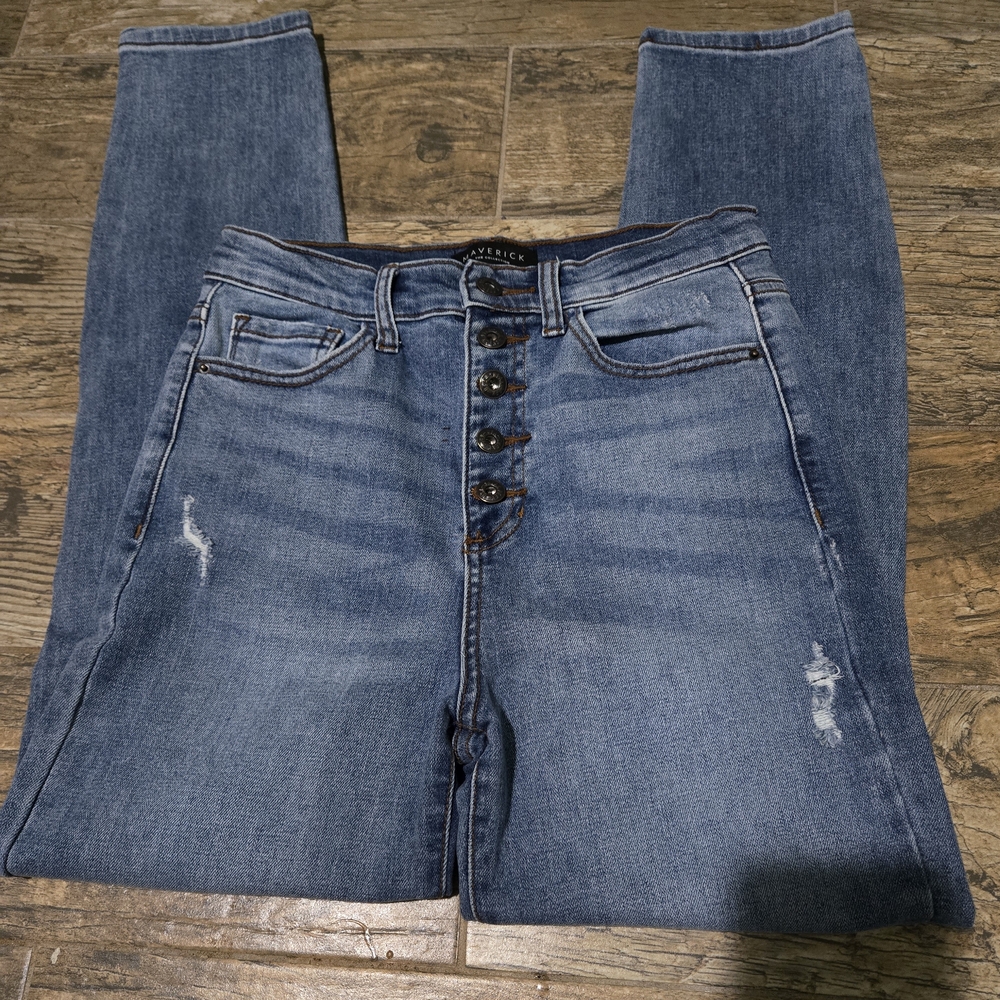 Maverick Women's High Rise Blue Jeans